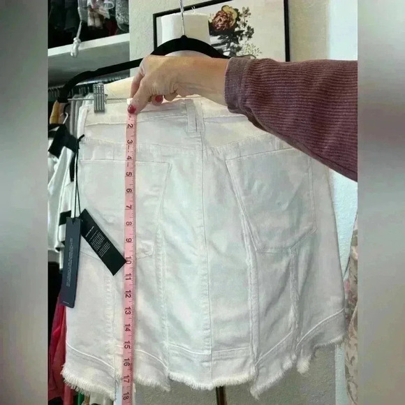 NWT Hudson white weekend step hem denim mini skirt SZ 28 - Picture 8 of 11